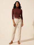 Women's Hickory Solid Turtleneck Top | Classic & Chic — Main Model