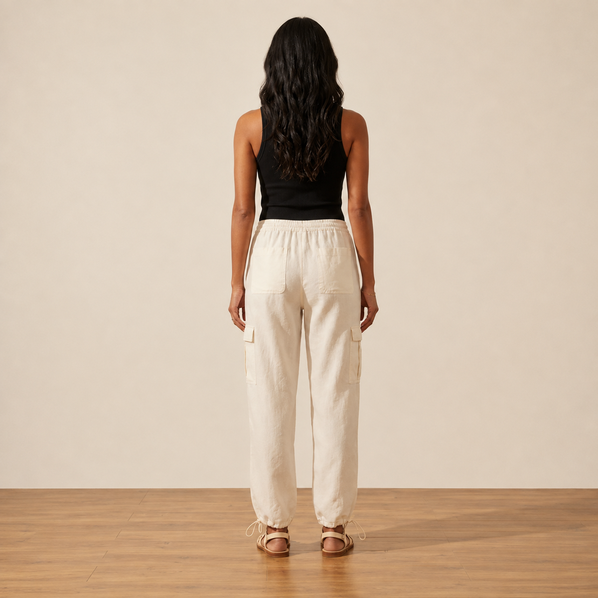 Women's Linen Cargo Pants - Relaxed Fit & Breathable — Main Model