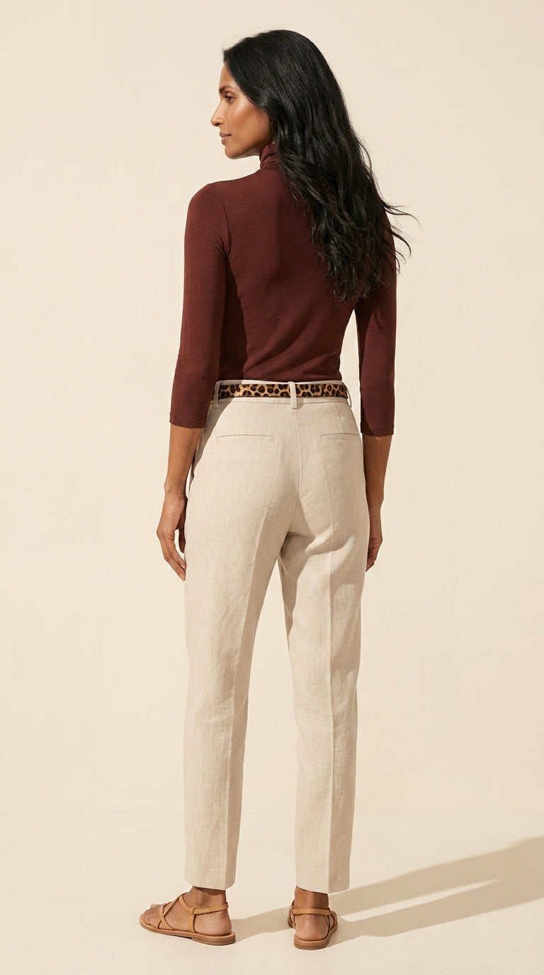 Women's Hickory Solid Turtleneck Top | Classic & Chic — Main Model