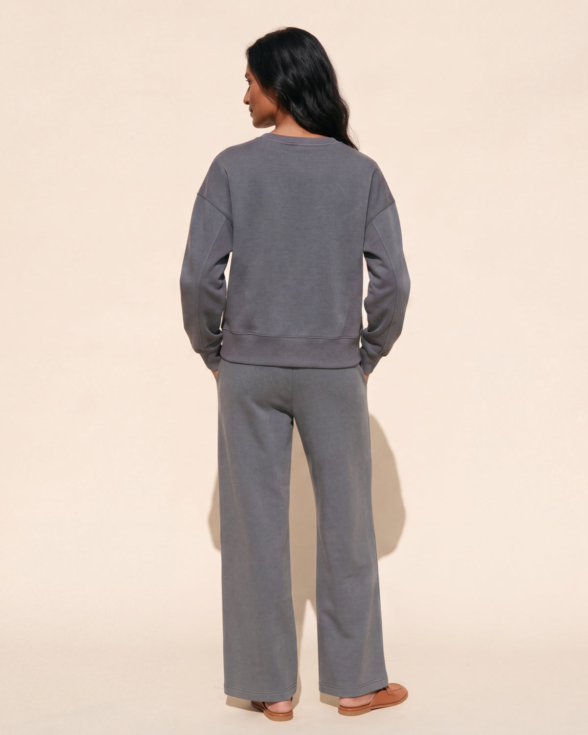 Soft Scuba Crew Neck Sweatshirt - Graphite | Everyday Comfort — Main Model
