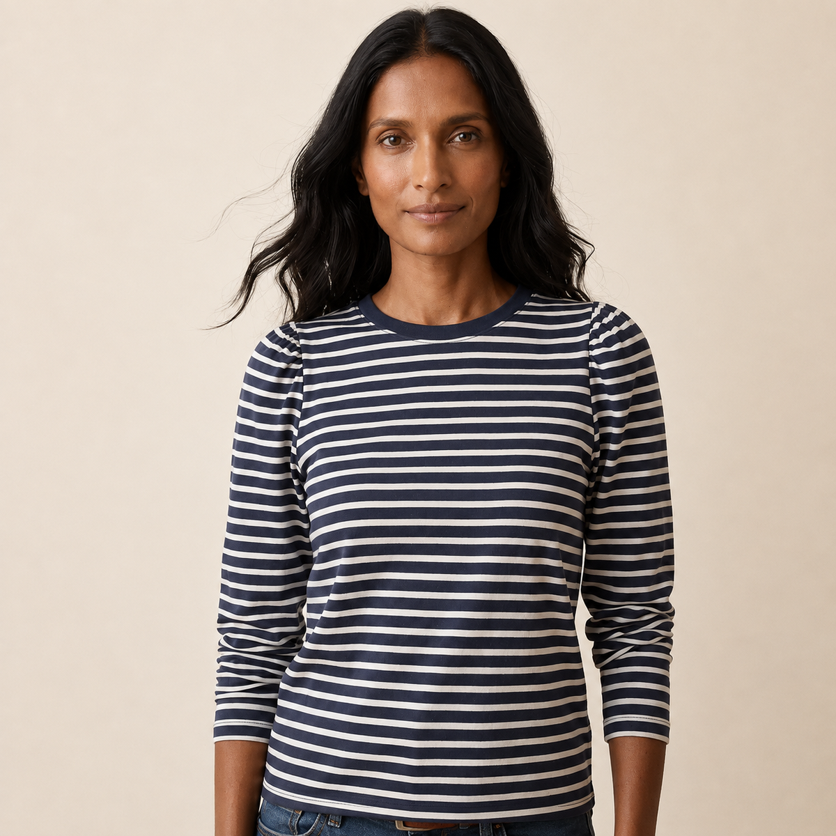 Women's Dream Jersey Puff Sleeve Tee - Lightweight Style — Main Model