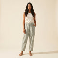 Women's Cotton Linen Harem Pants | Relaxed Fit & Breathable — Gray