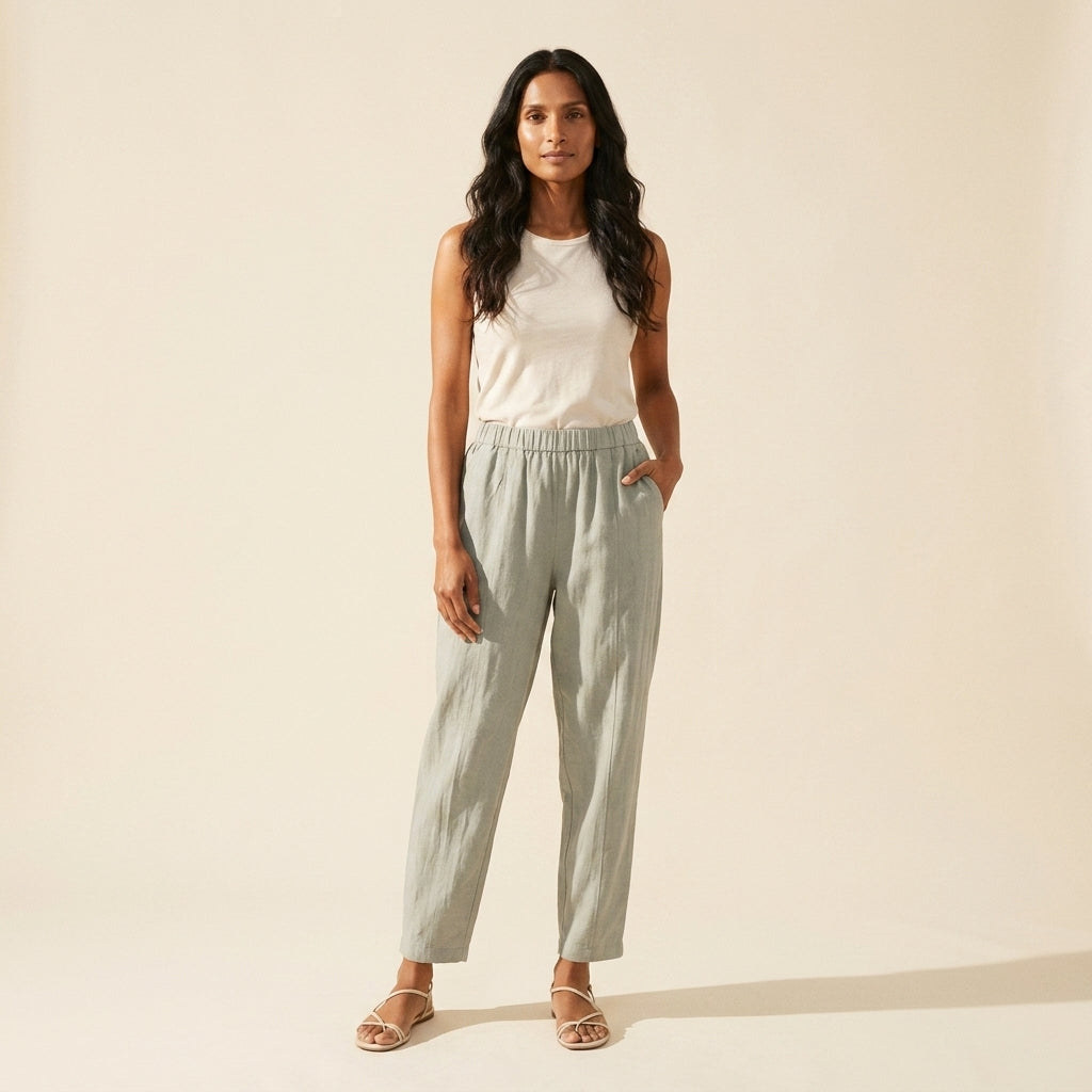 Women's Cotton Linen Harem Pants | Relaxed Fit & Breathable — Gray