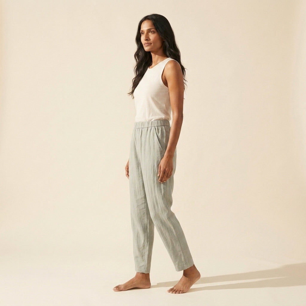 Women's Cotton Linen Harem Pants | Relaxed Fit & Breathable — Gray