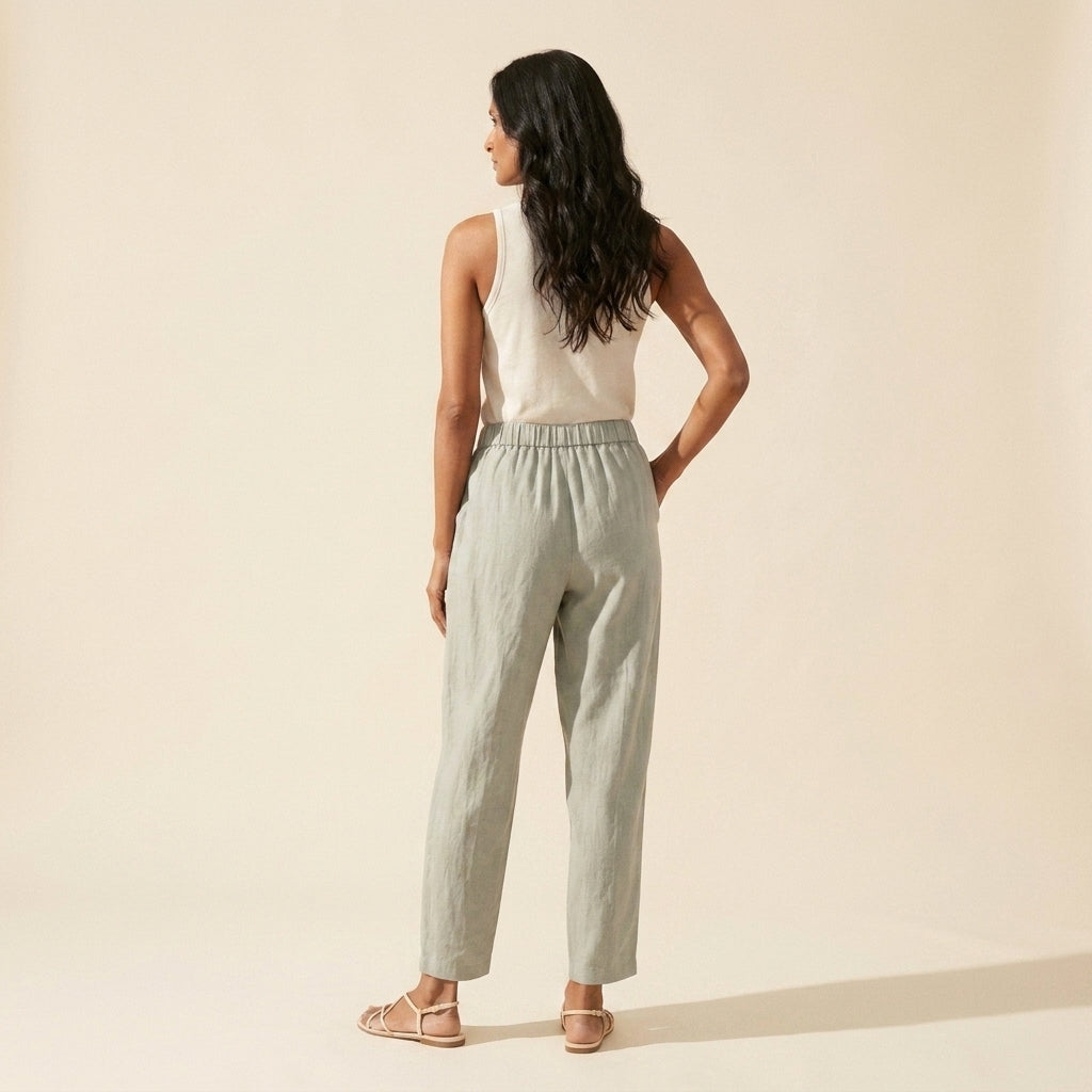 Women's Cotton Linen Harem Pants | Relaxed Fit & Breathable — Gray