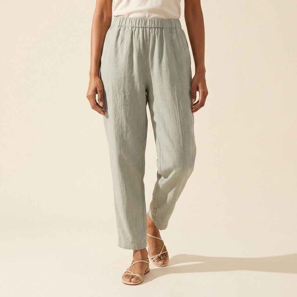 Women's Cotton Linen Harem Pants | Relaxed Fit & Breathable — Gray