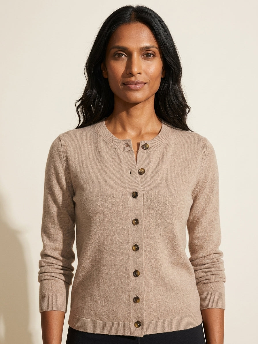 Women's Pure Cotton Button Up Cardigan - Soft & Versatile — Malt