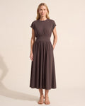 Prima Eco-Jersey Midi Dress – Flattering Fit & Pockets — Blonde