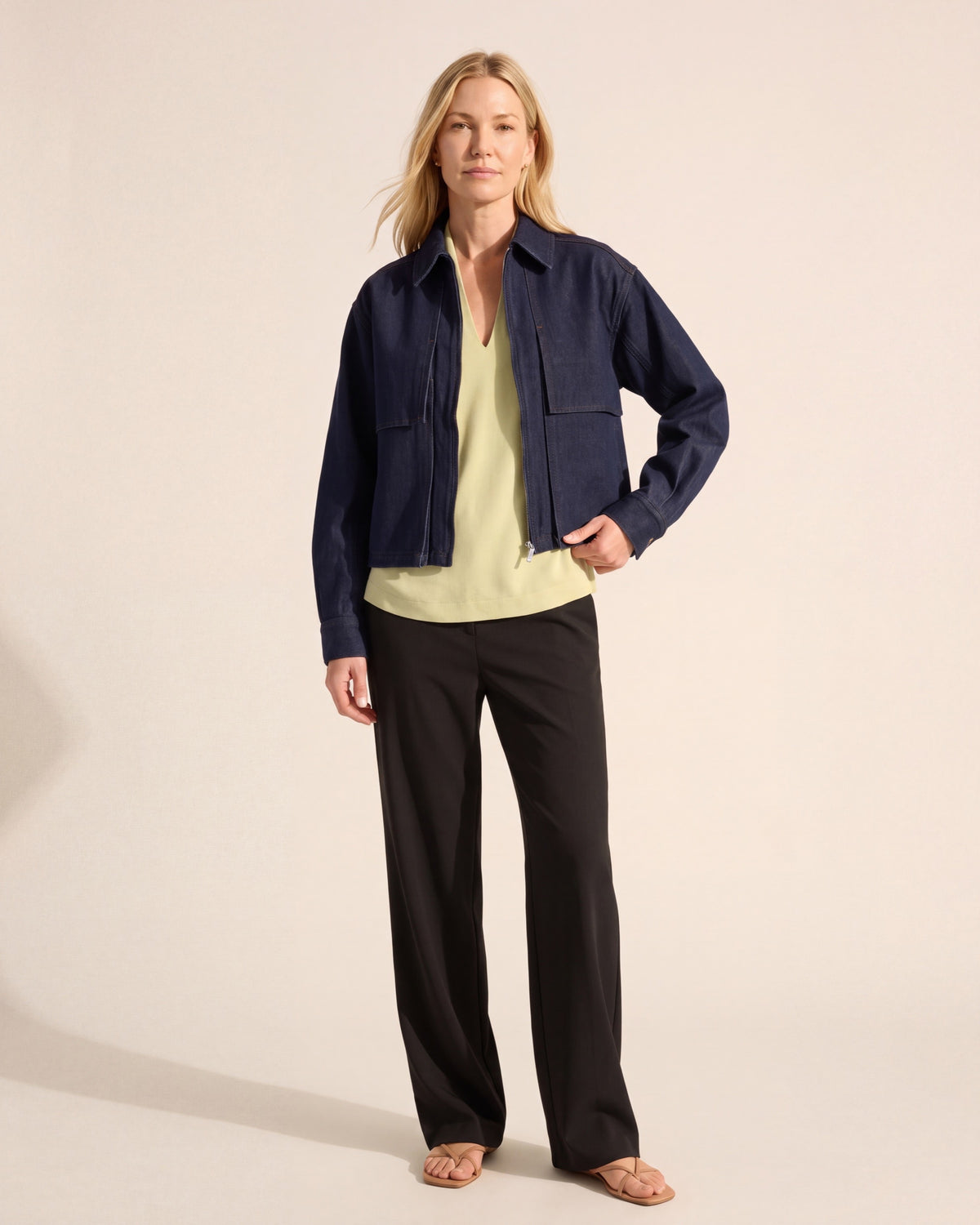 Cooper Denim Bomber Jacket – Modern Fit Cotton Outerwear — Blonde