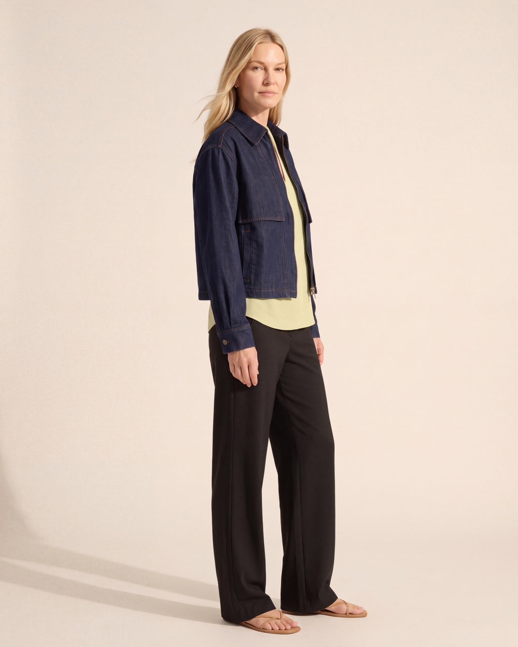 Cooper Denim Bomber Jacket – Modern Fit Cotton Outerwear — Blonde