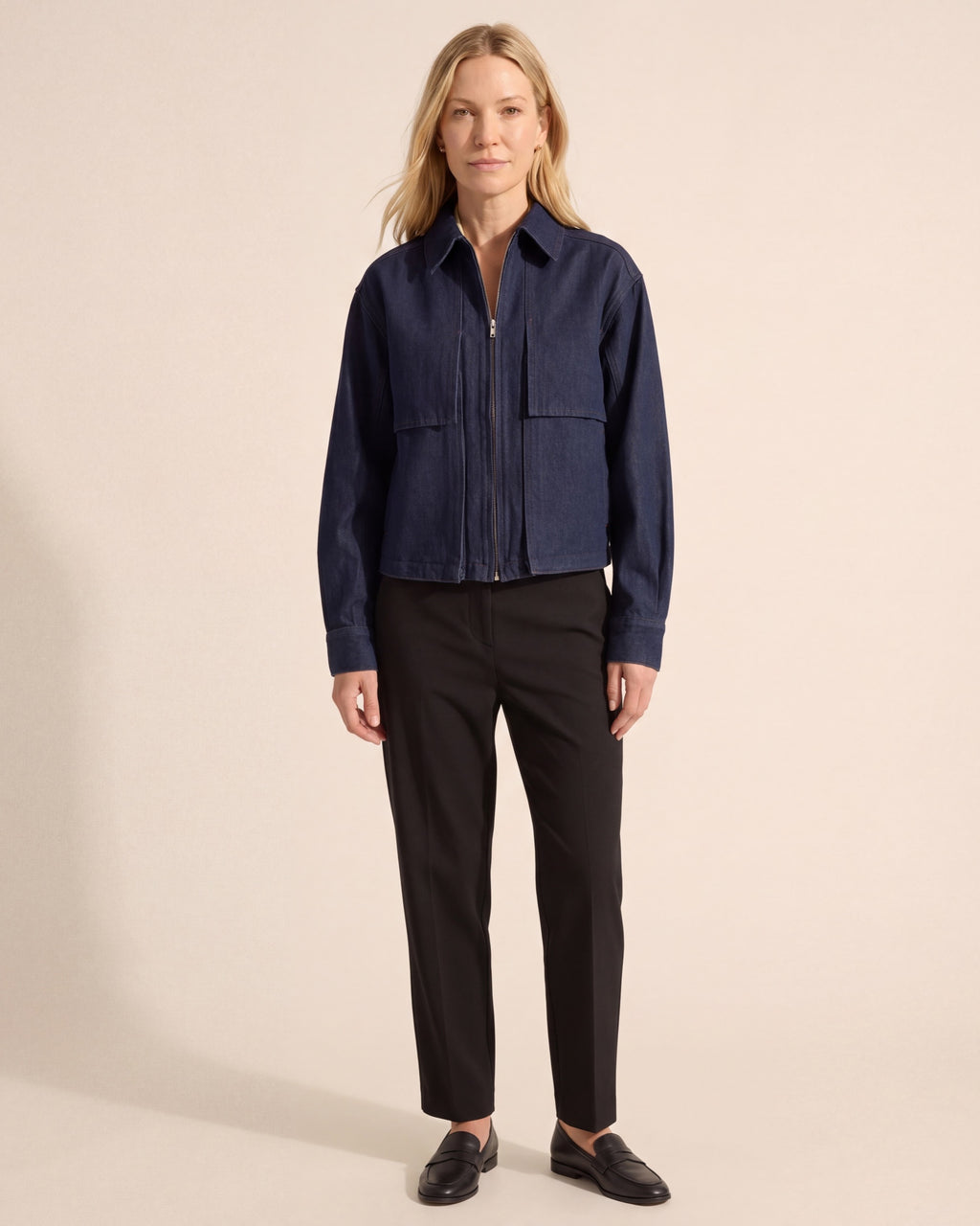 Cooper Denim Bomber Jacket – Modern Fit Cotton Outerwear — Blonde