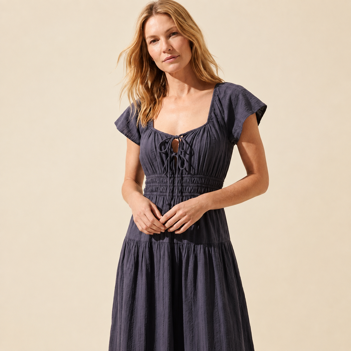 Skye Women's Midi Dress | Effortless Style & Comfort — Blonde