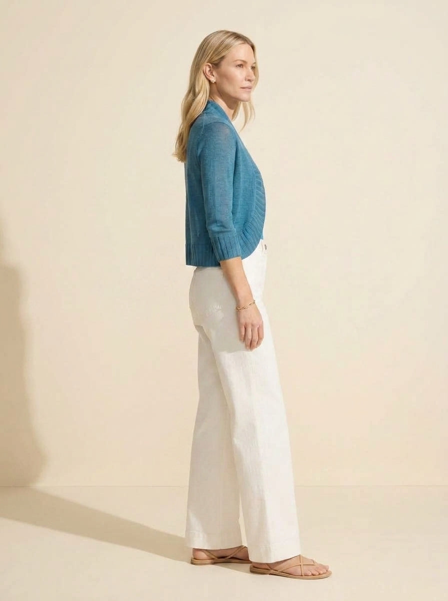 Lightweight Knit Bolero Cardigan - Soft & Breathable Layer — Blue Chill