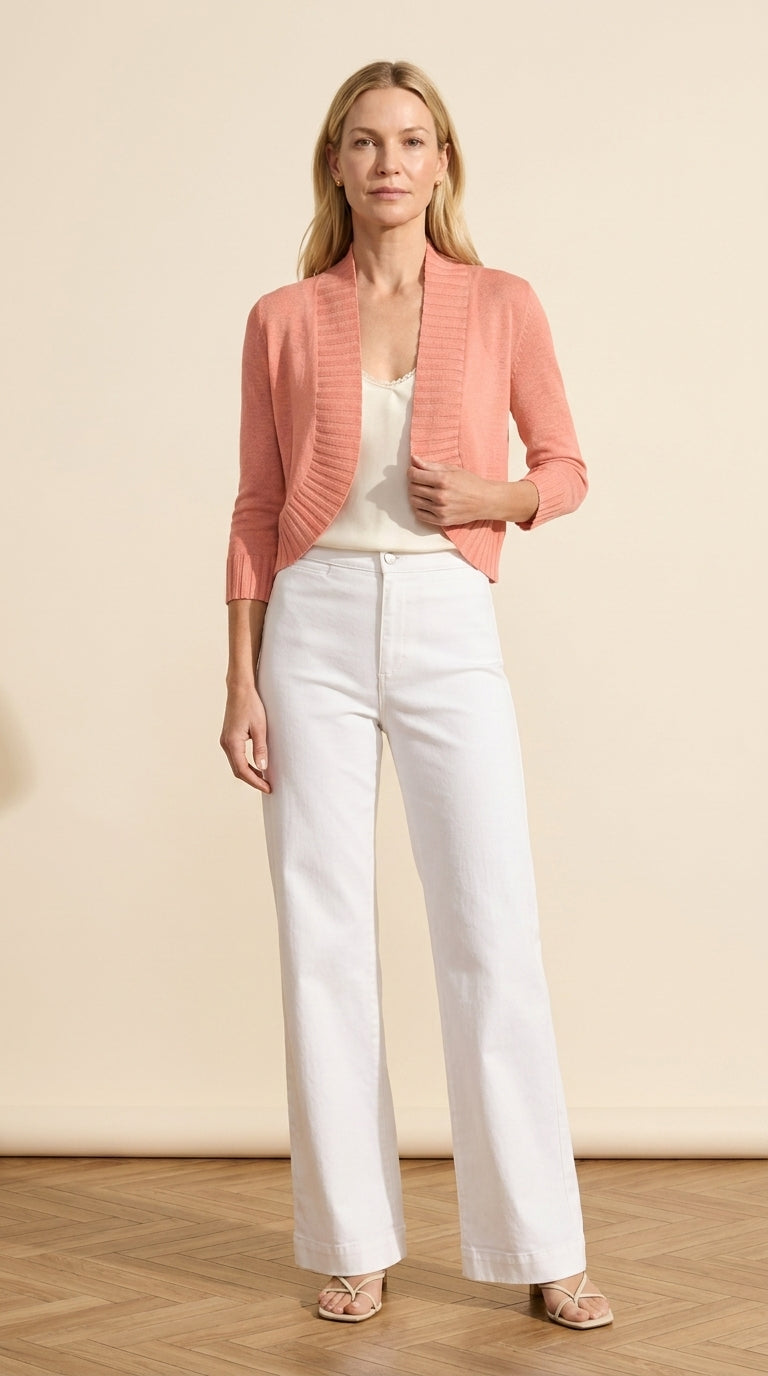 Lightweight Knit Bolero Cardigan - Soft & Breathable Layer — Persimmon