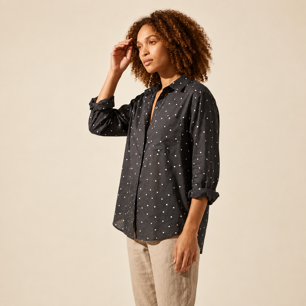 Women's Relaxed Voile Shirt | Lightweight & Breathable Top — Curly Hair