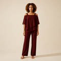 Women's Elegant Evening Set | Luxurious 2-Piece Outfit — Brown