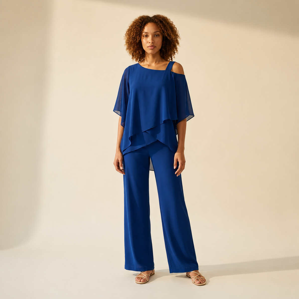 Women's Elegant Evening Set | Luxurious 2-Piece Outfit — Blue