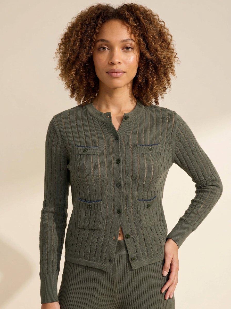 Pointelle Pocket Cardigan – Soft, Stylish Knit Layer — Briar