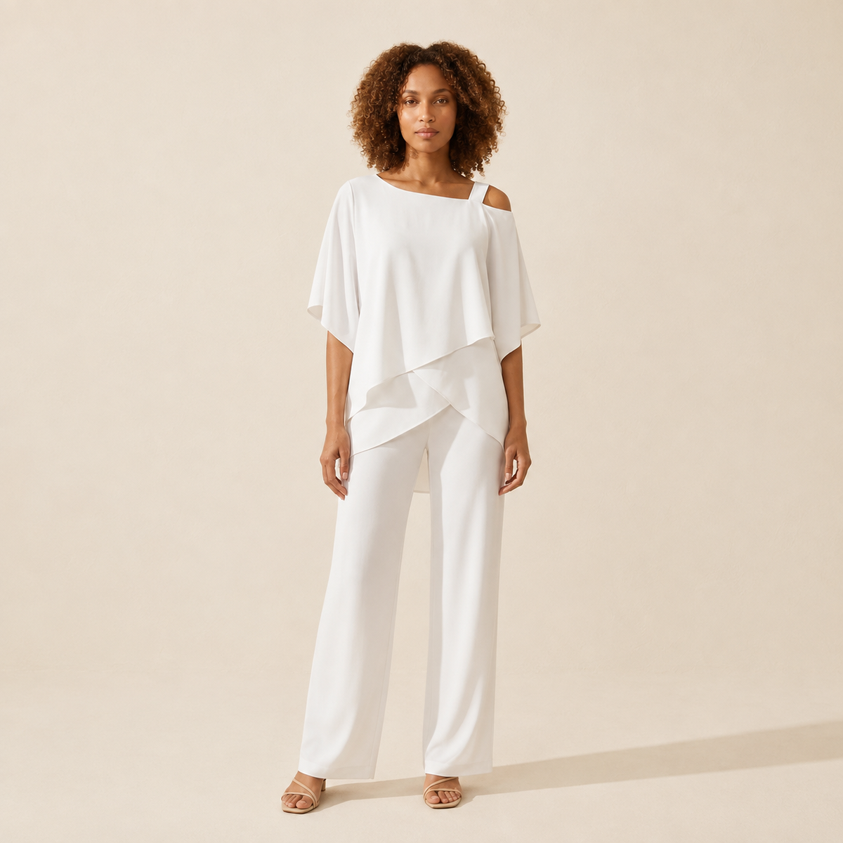 Women's Elegant Evening Set | Luxurious 2-Piece Outfit — White