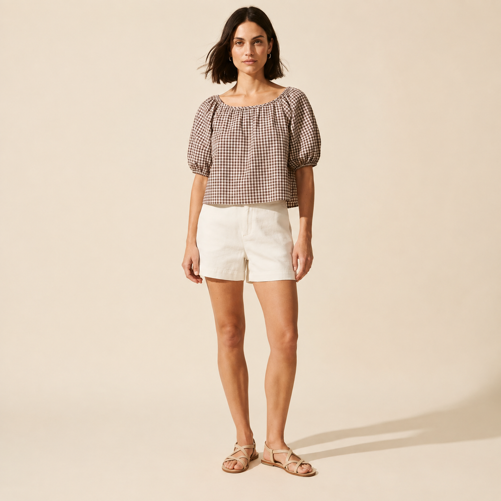 Gia Poplin Blouse - Women's Crisp & Versatile Cotton Top — Dark Bob