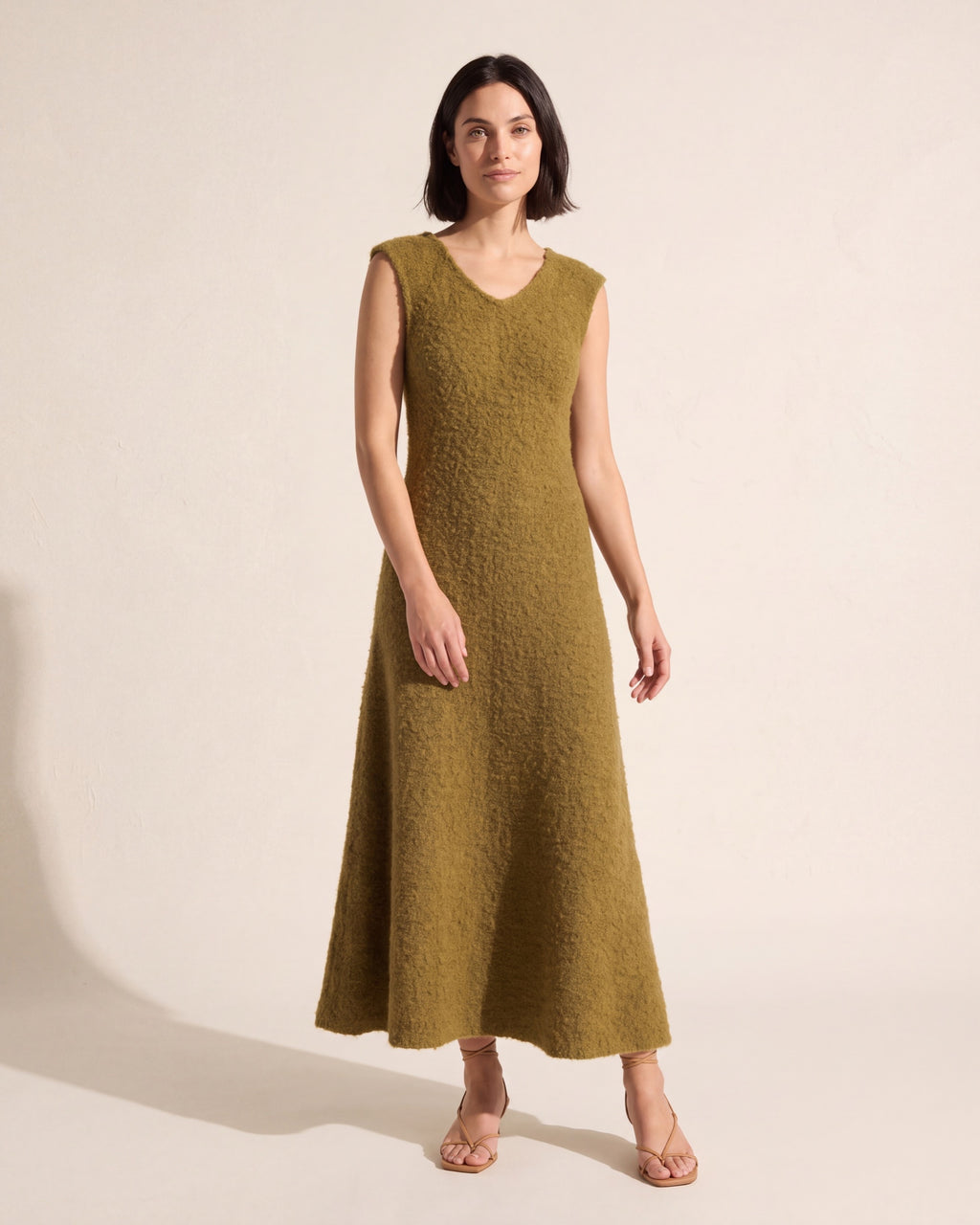A-Line Sweater Dress - Recycled Boucle Knit Delilah — Dark Bob