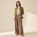 Allison Pleated Wide Leg Trousers - Effortless Chic Style — Dark Bob