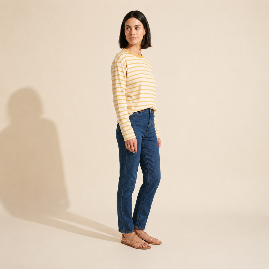 Comfy Poppy Double Knit Crewneck | Lightweight Women's Top — Dark Bob