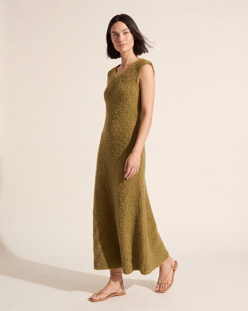 A-Line Sweater Dress - Recycled Boucle Knit Delilah — Dark Bob