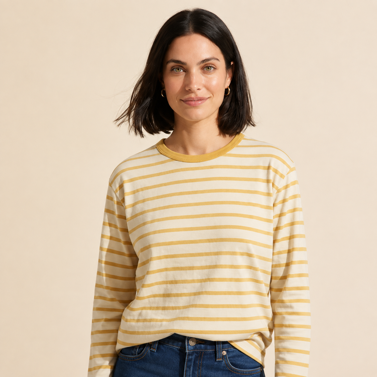 Comfy Poppy Double Knit Crewneck | Lightweight Women's Top — Dark Bob