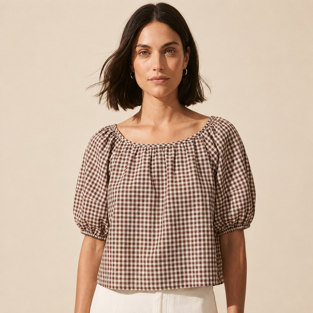 Gia Poplin Blouse - Women's Crisp & Versatile Cotton Top — Dark Bob
