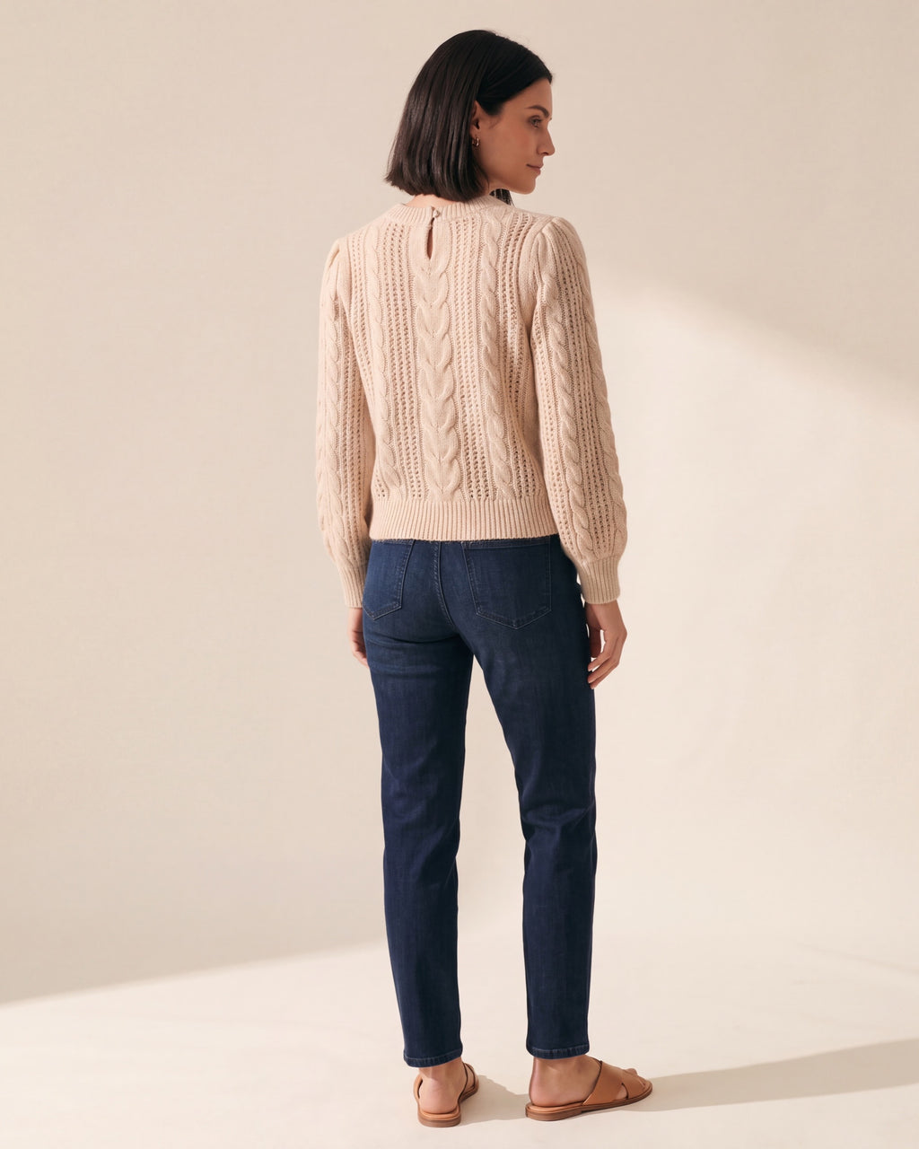 Luxurious Mohair Blend Sweater - Modern Cable Knit Pullover — Chinchilla