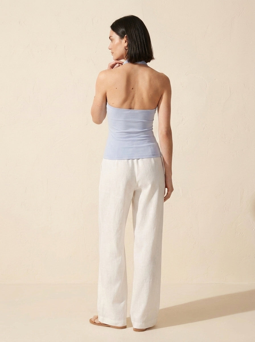Criss Cross Halter Bra Top - Glam Going Out Style — Dew Sky Blue