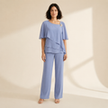 Elegant Women's Formal 2-Piece Suit Set | Occasion Wear — Light Blue