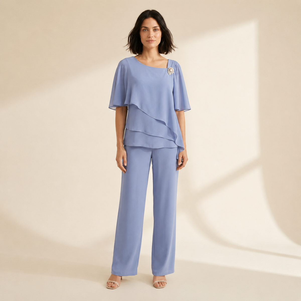 Elegant Women's Formal 2-Piece Suit Set | Occasion Wear — Light Blue