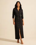 Elegant Black Maxi Dress | Women's Classic Amory Style — Southeast Asian