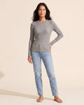 Soft Brushed Ribbed Crew Neck Top - Heather Grey Essential — Southeast Asian