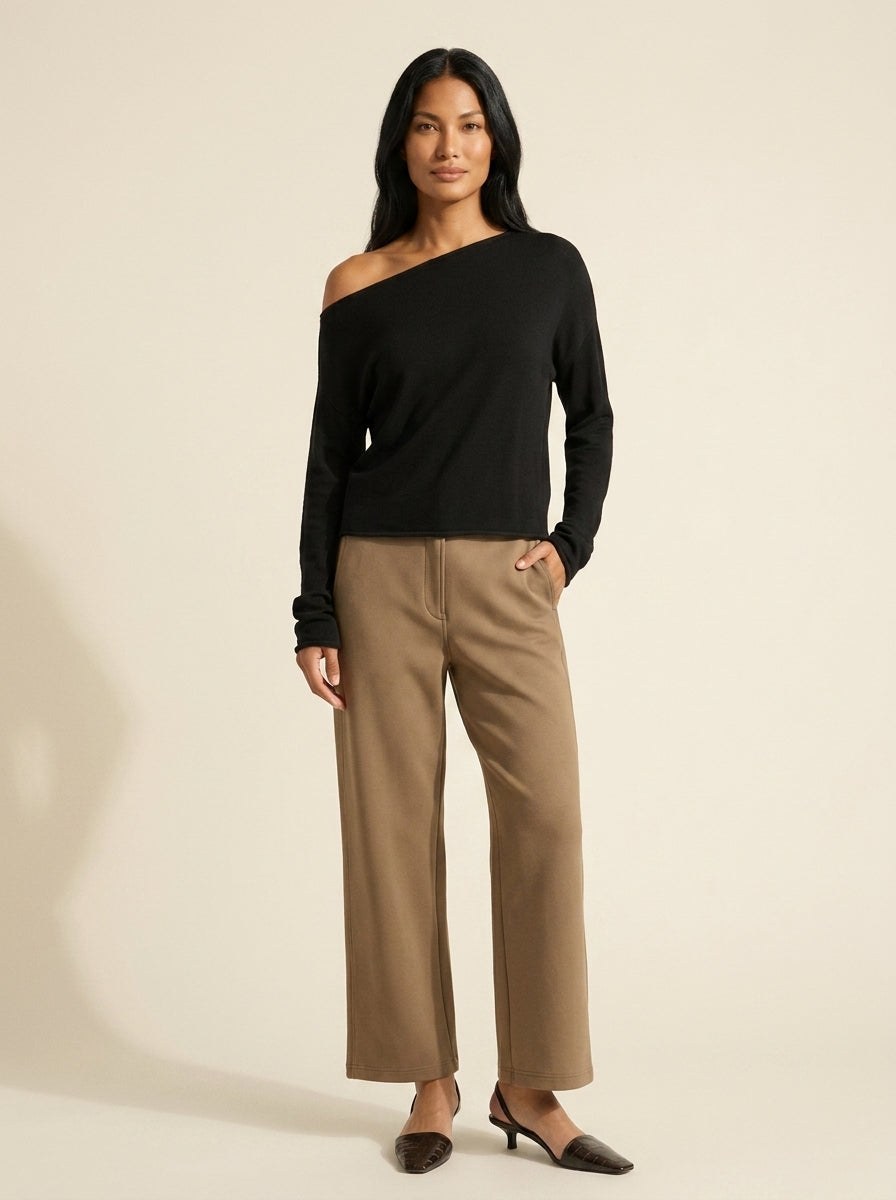 Luxurious Tencel Wool Off-Shoulder Sweater | Lightweight — Southeast Asian