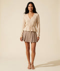 Women's Pointelle Knit Cardigan - Soft Long Sleeve Sweater — Southeast Asian