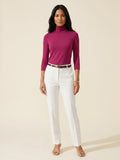 Raspberry Solid Turtleneck Top | Elegant Women's Knit — Southeast Asian