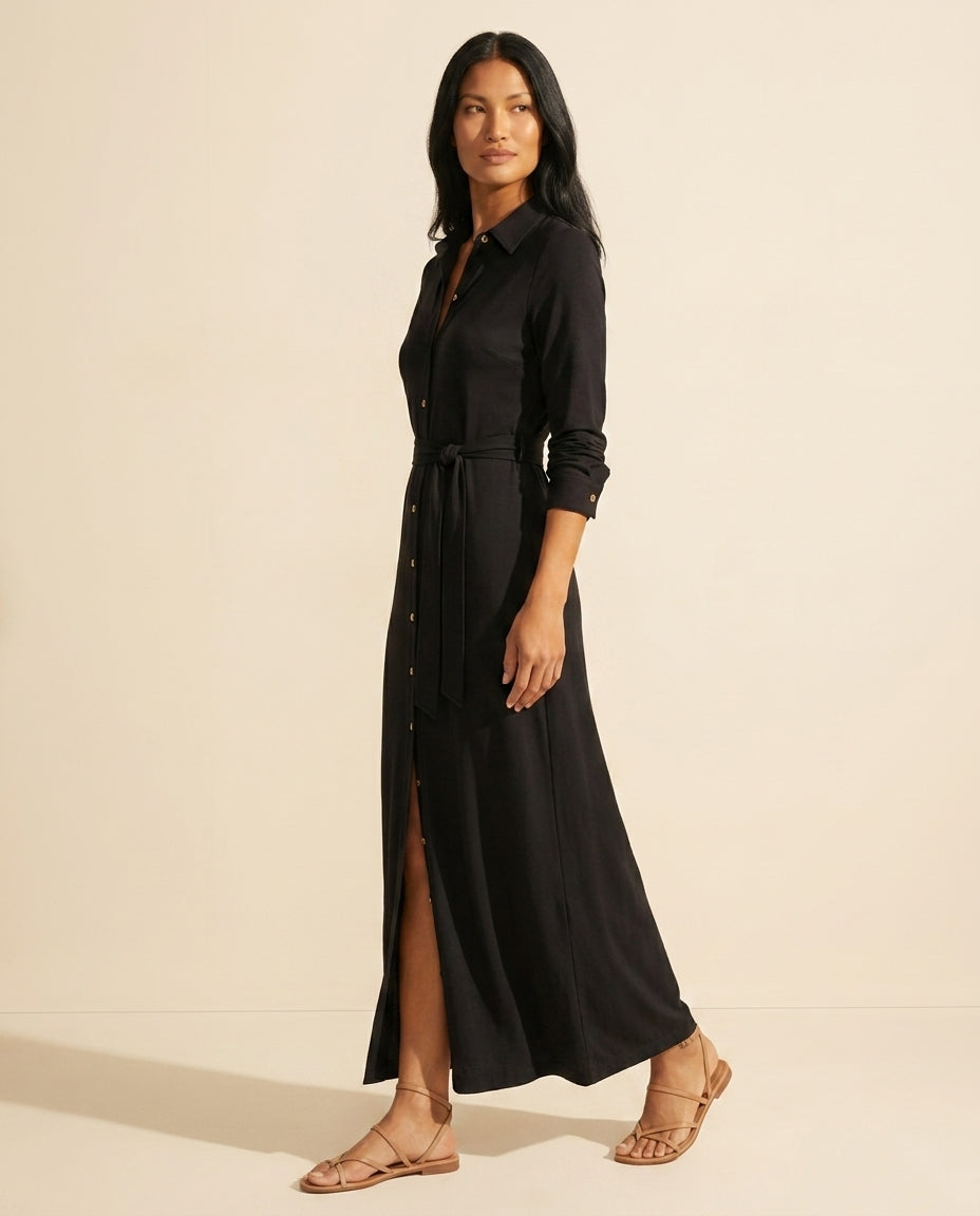 Elegant Black Maxi Dress | Women's Classic Amory Style — Southeast Asian