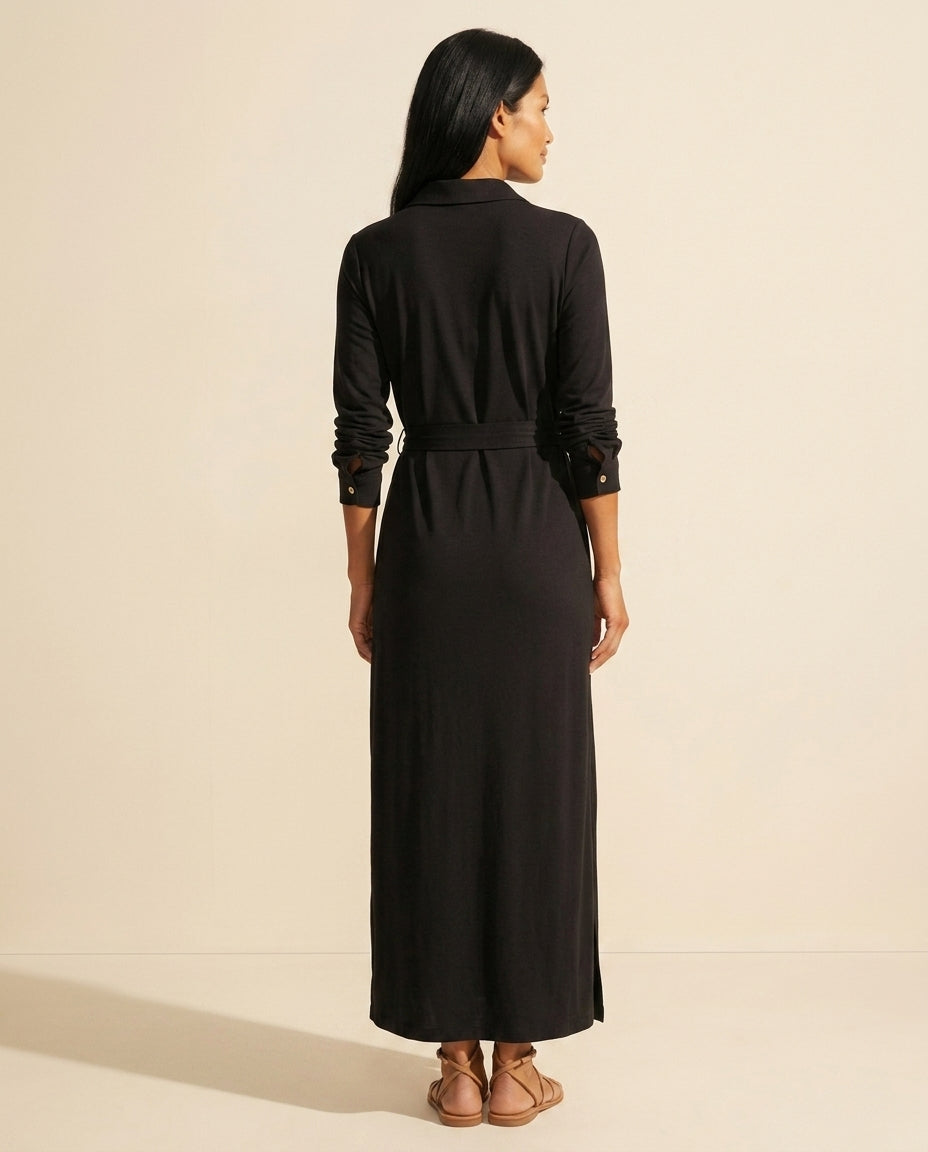 Elegant Black Maxi Dress | Women's Classic Amory Style — Southeast Asian
