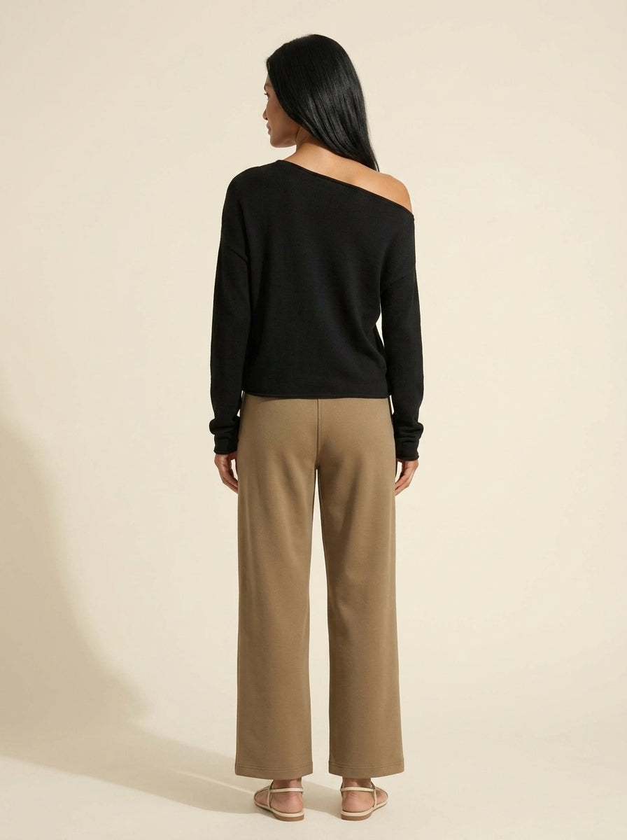 Luxurious Tencel Wool Off-Shoulder Sweater | Lightweight — Southeast Asian