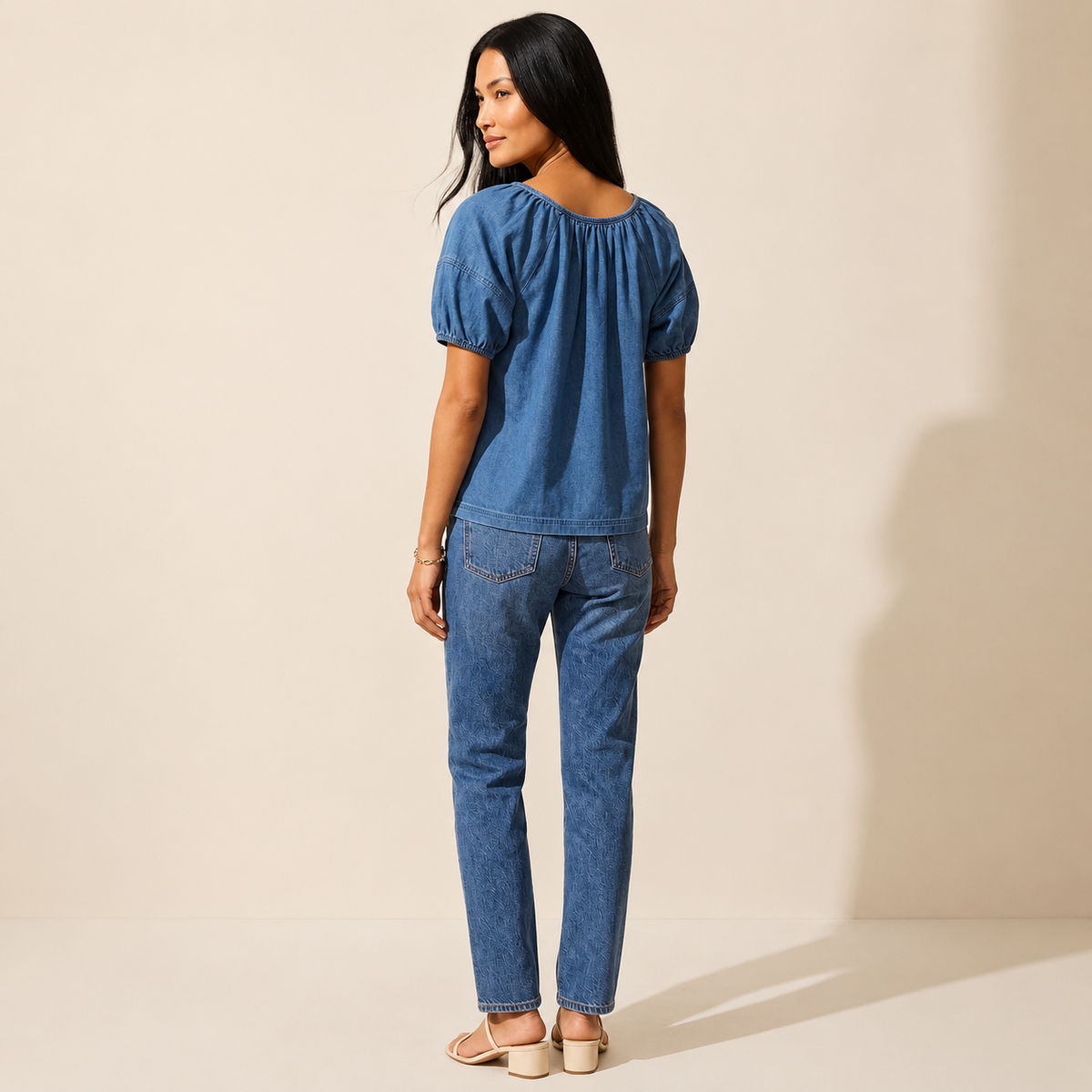 Chic Women's Denim Blouse | Versatile Long Sleeve Top — Southeast Asian