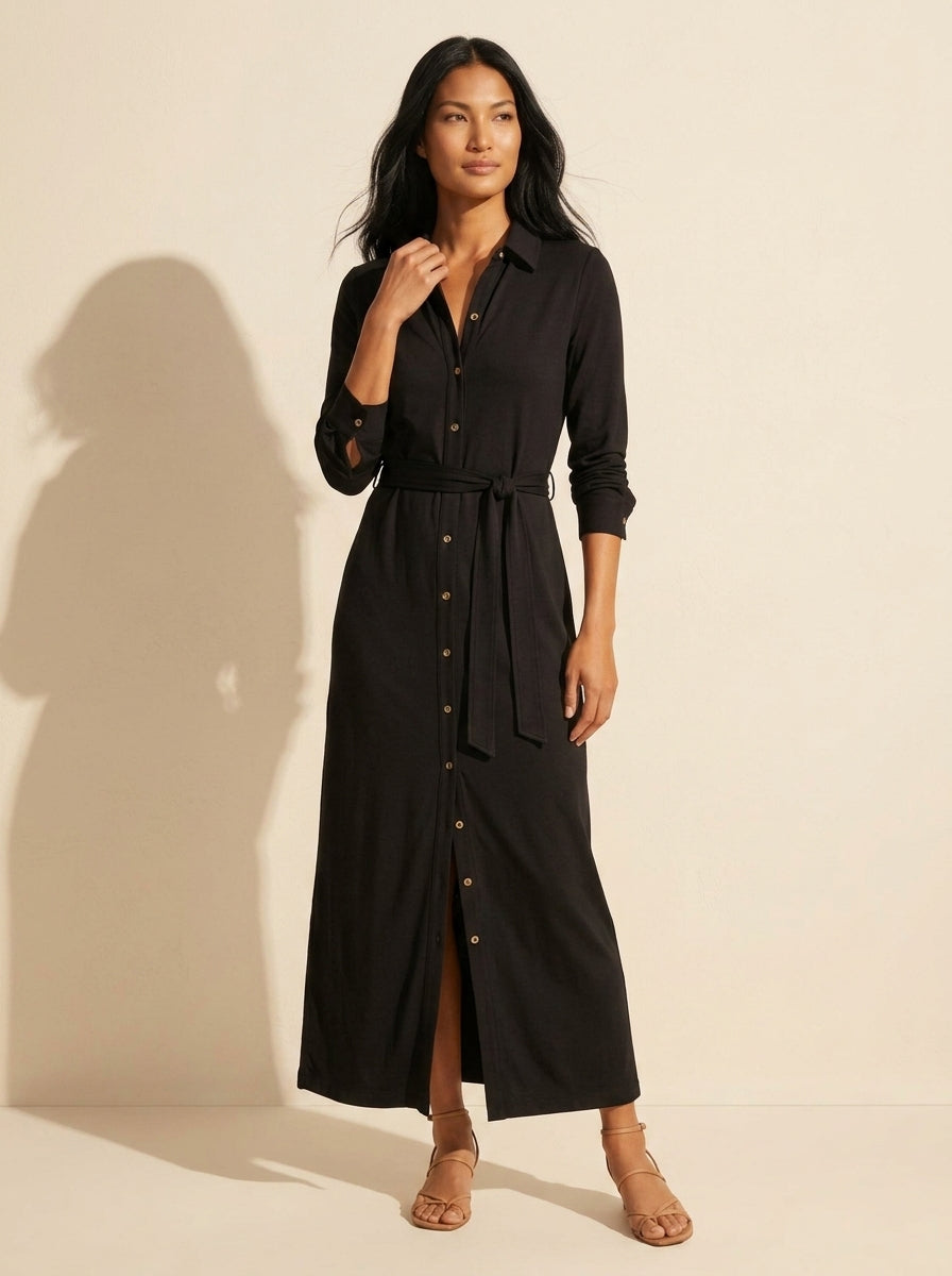 Elegant Black Maxi Dress | Women's Classic Amory Style — Southeast Asian