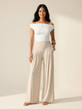 Sandwashed Flowy Palazzo Pants with Pockets | Women's Tucked — Morning Mist